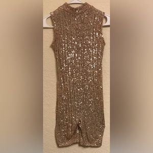 Gold Sequin Shorts Romper